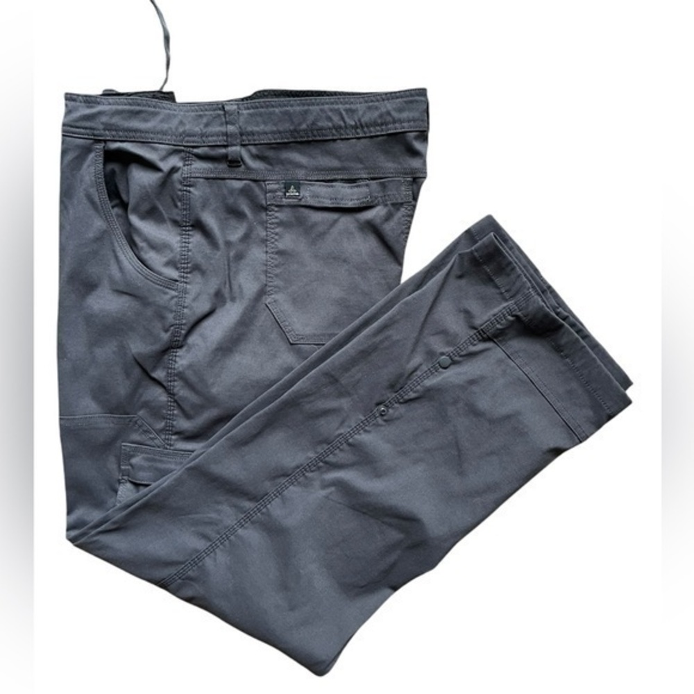 Prana Breathe Men Cargo Pants Gray Outdoor Hiking Roll Up Vented size 40